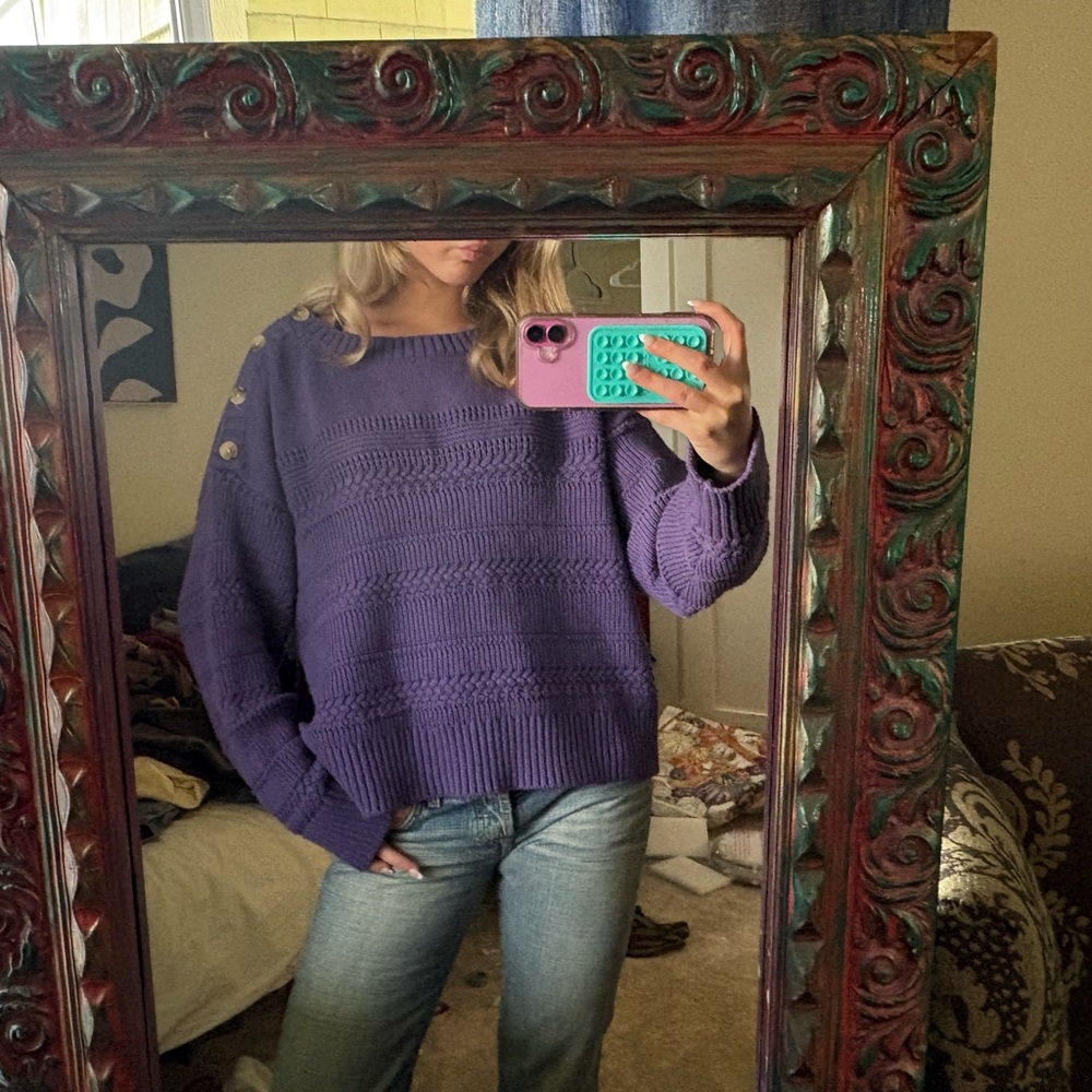 St. John's Bay Purple Crew Neck Sweater